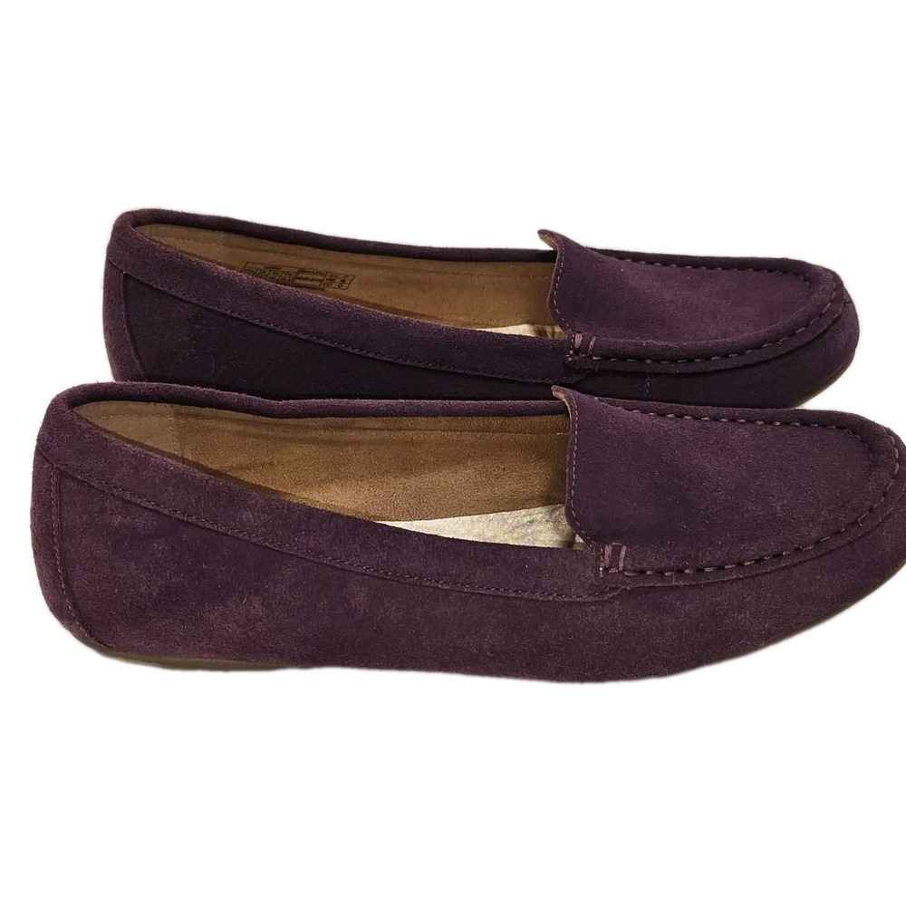Vionic Debbie Suede Loafers Purple US 8.5 GUC 👟 Classic Comfort